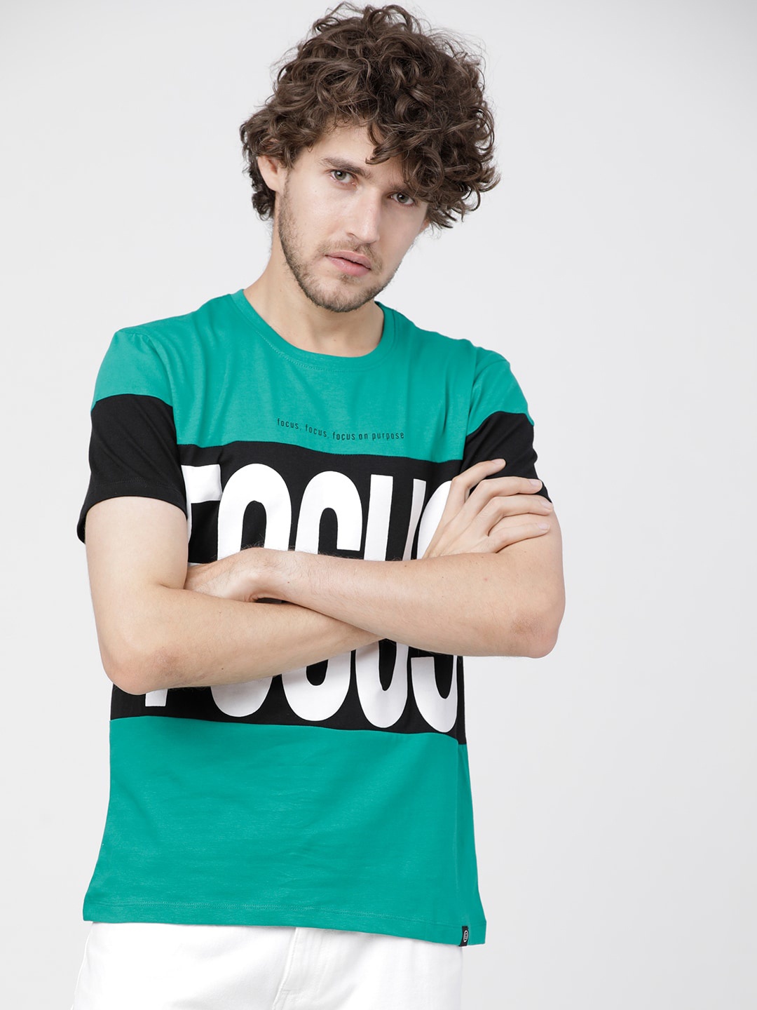

LOCOMOTIVE Men Green Printed Round Neck T-shirt
