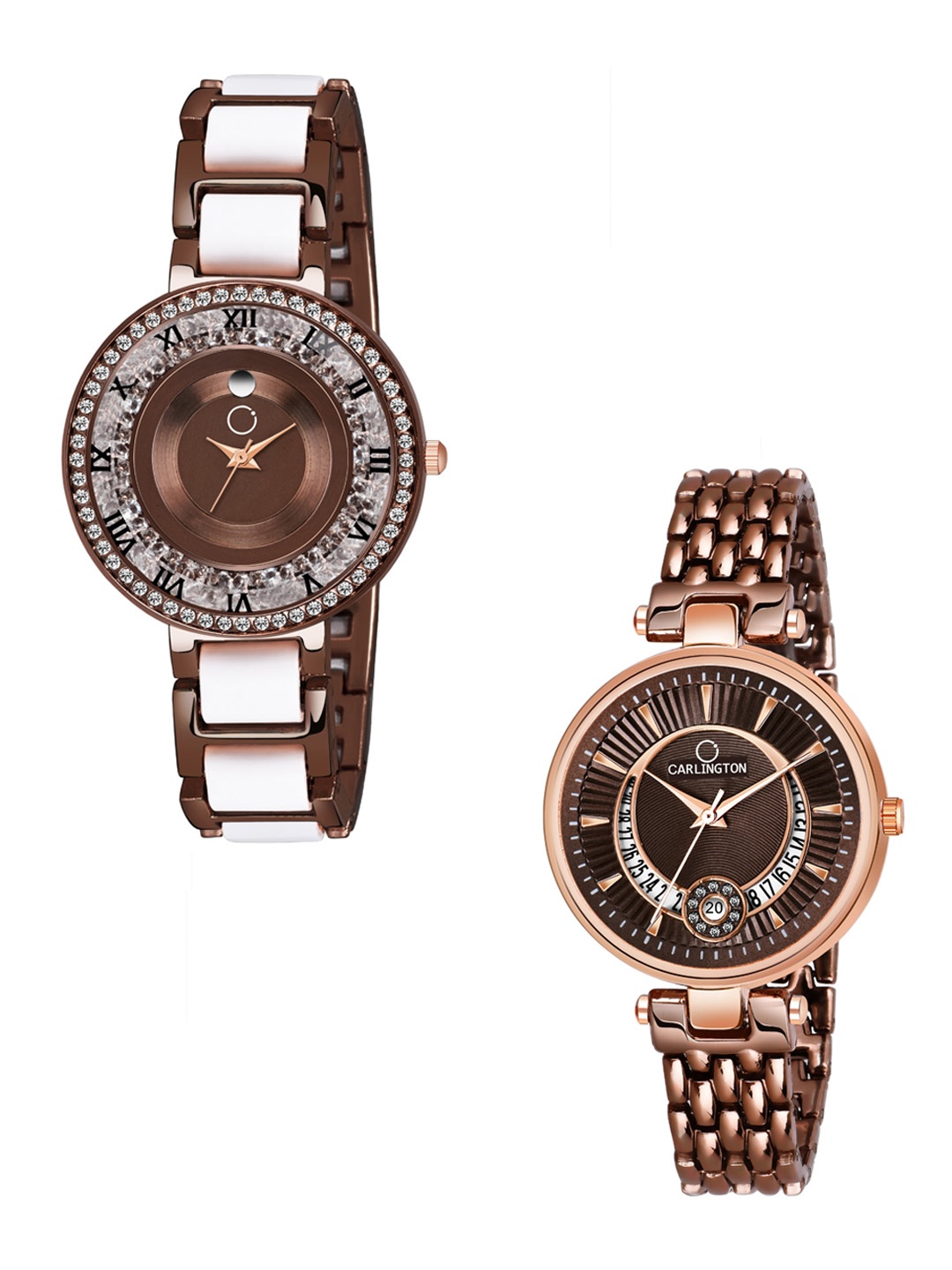 

CARLINGTON Women Brown Pack Of 2 Analogue Watches