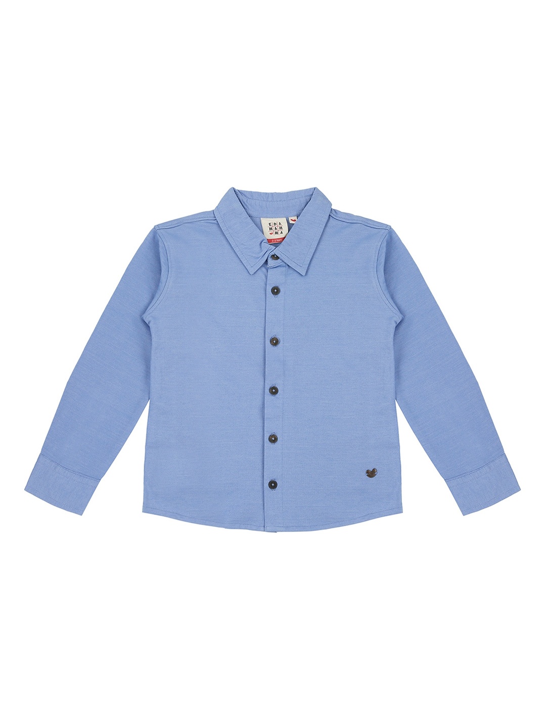 

Ed-a-Mamma Boys Blue Regular Fit Solid Casual Shirt