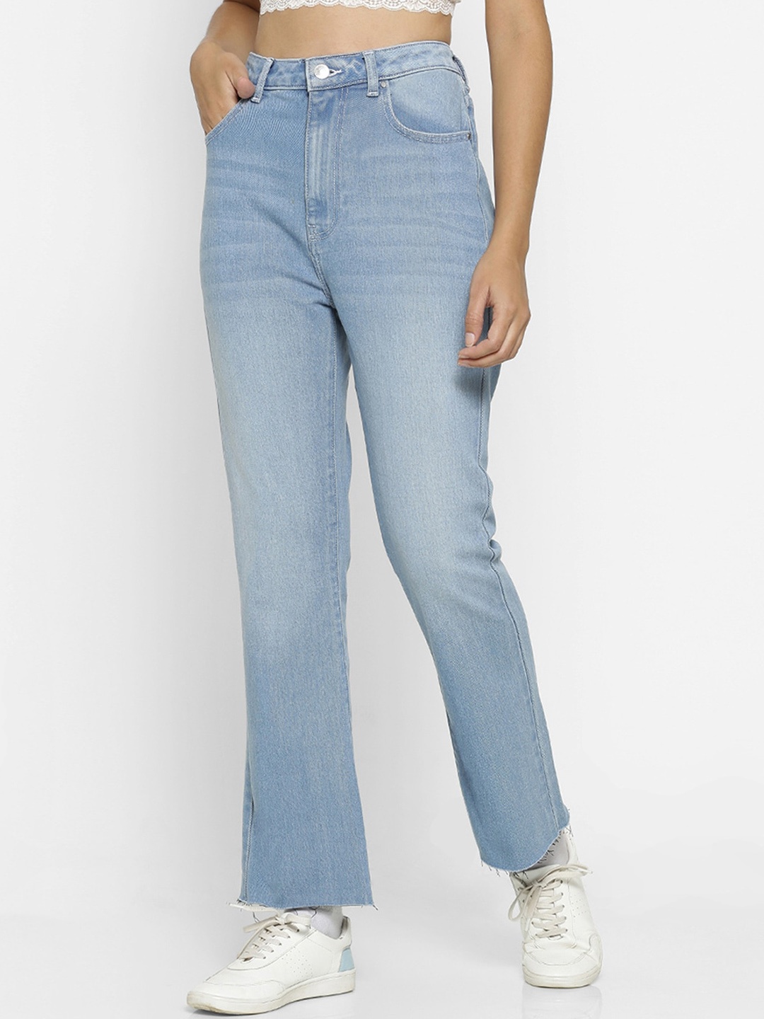 

FOREVER 21 Women Blue Regular Fit Jeans