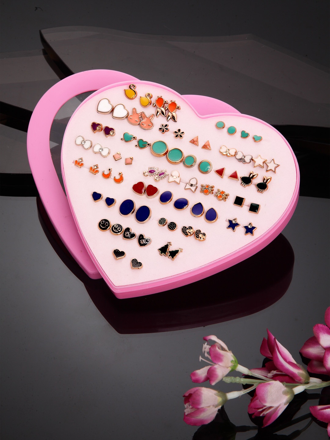 

Shining Diva Fashion Set Of 36 Multicoloured Contemporary Studs, Multi