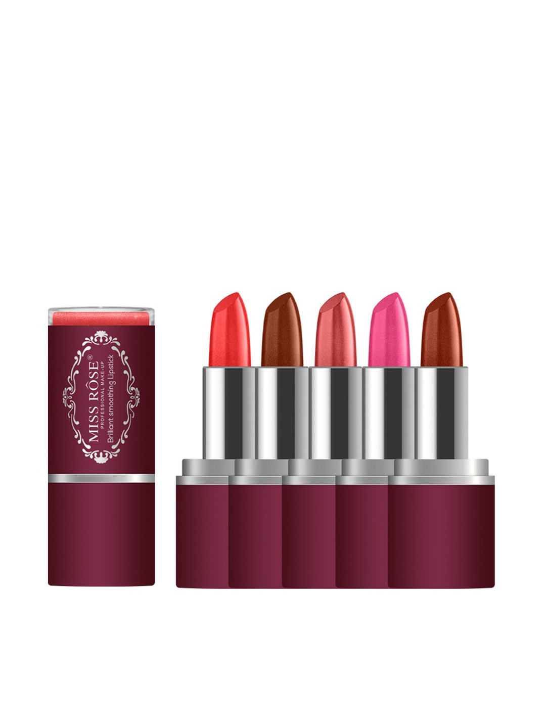 

MISS ROSE Set of 5 Brilliant Smoothing Lipsticks, Multi