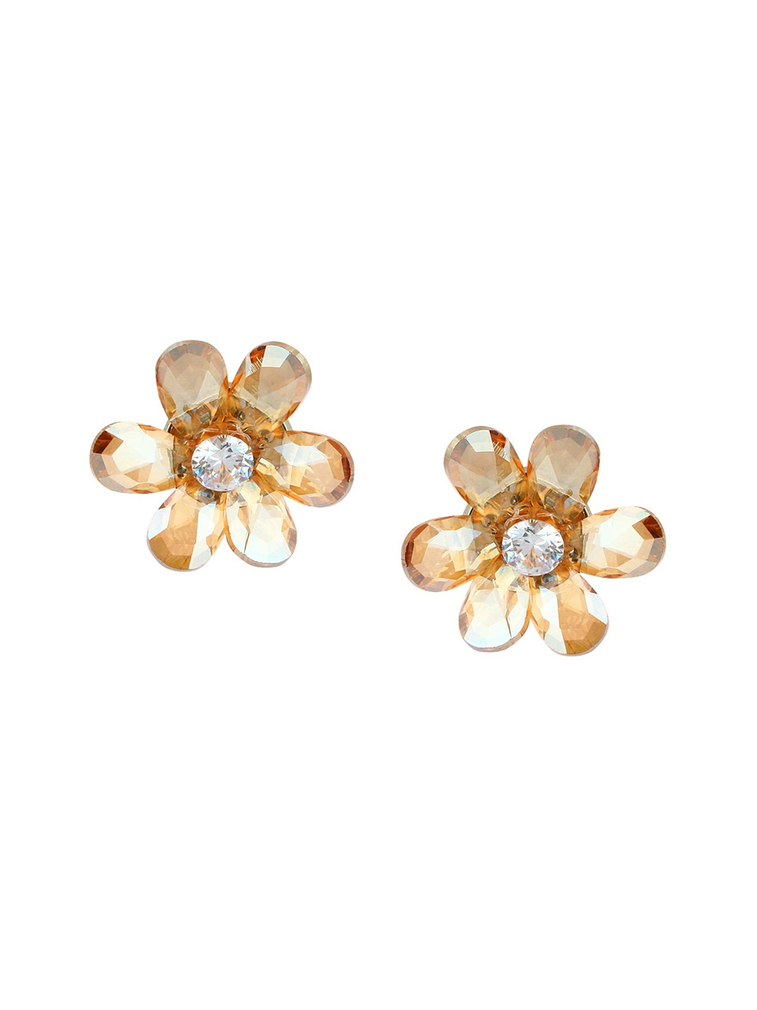 

Mali Fionna Gold-Toned Handcrafted Floral Studs