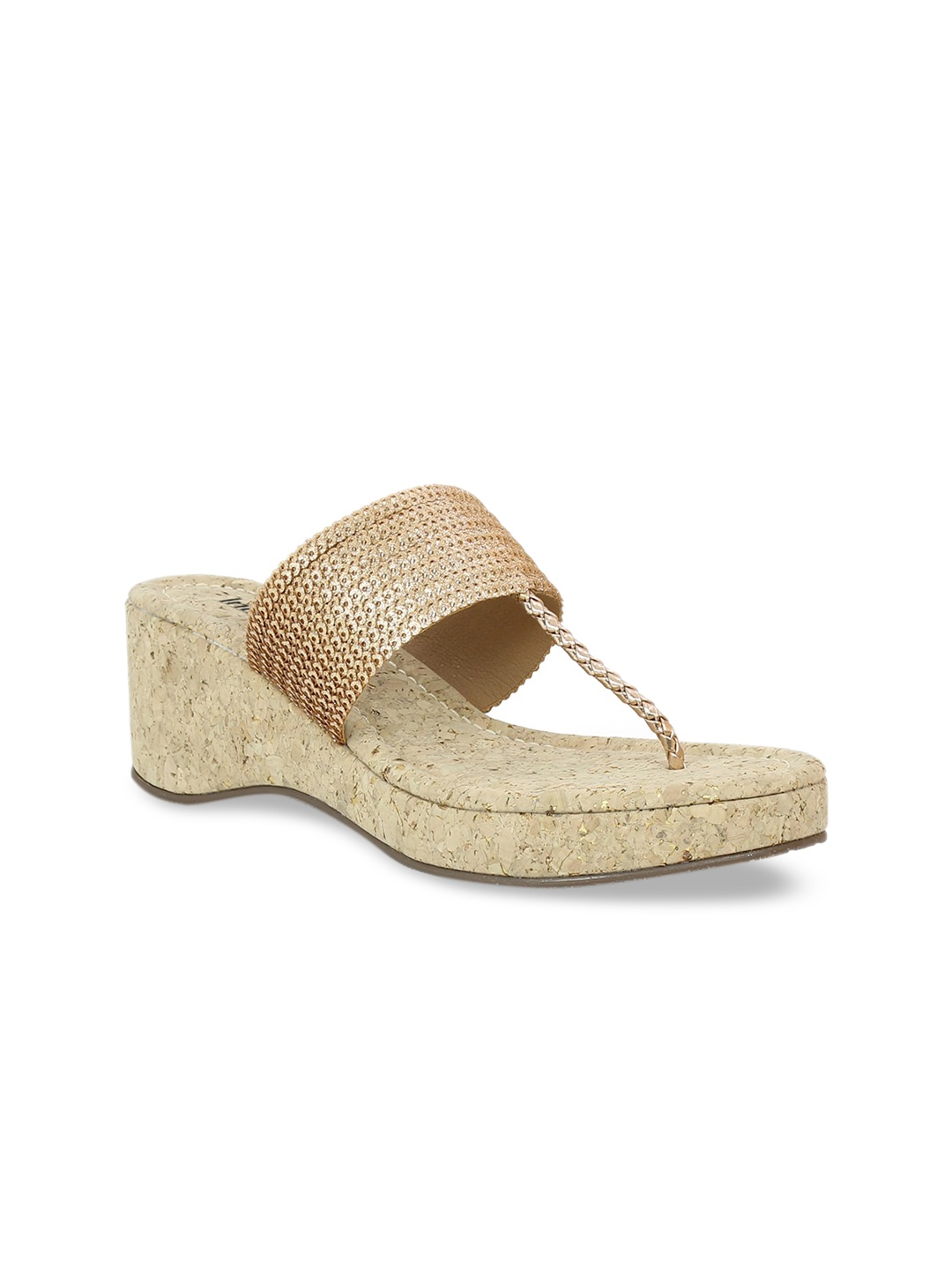 

Inc 5 Women Rose Gold Woven Design Wedges