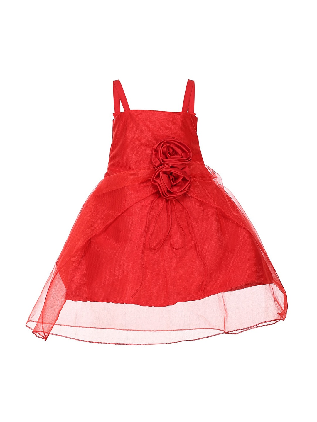 

Samsara Couture Girls Red Solid Fit and Flare Dress