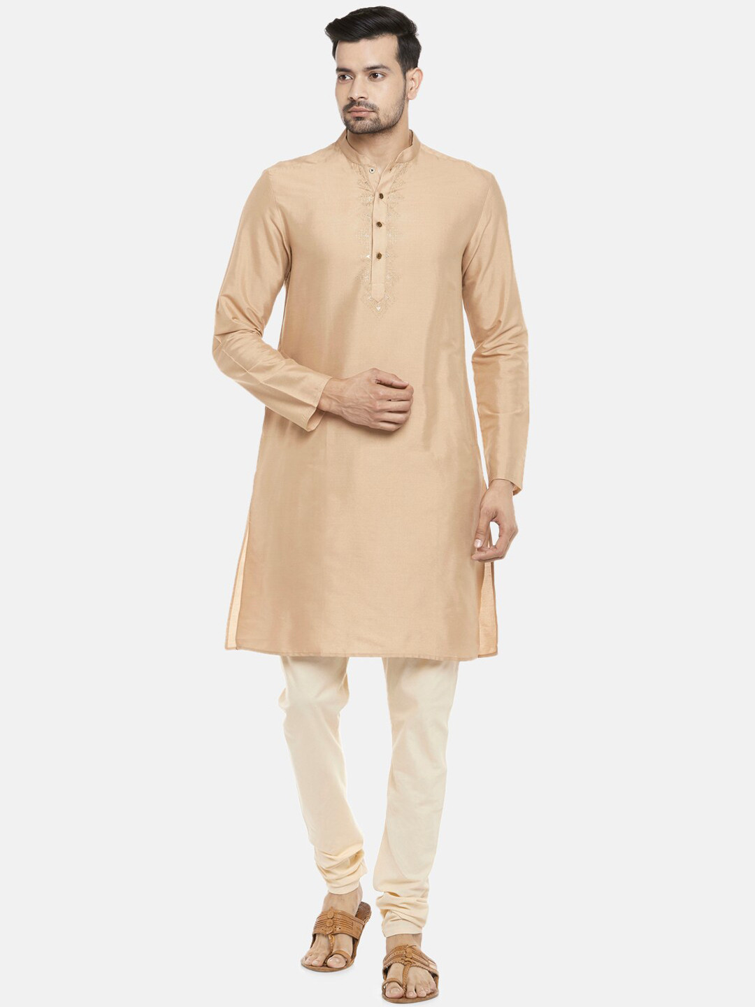 

indus route by Pantaloons Men Brown Kurta