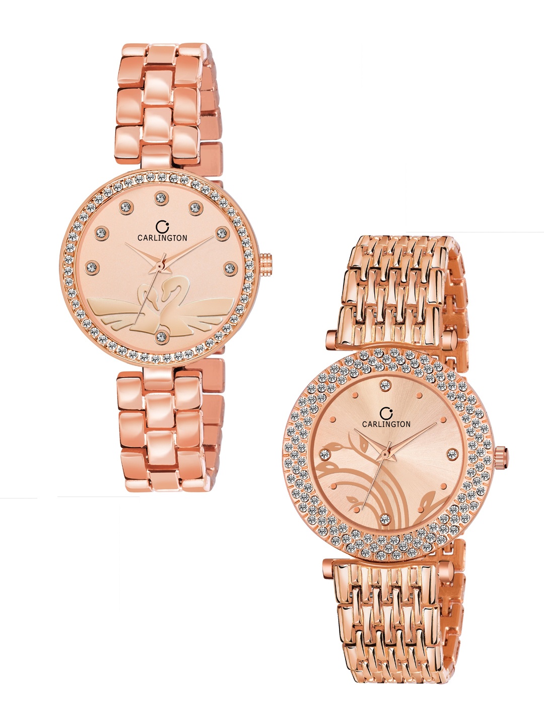 

CARLINGTON Women Set Of 2 Rose Gold Analogue Watches 105
