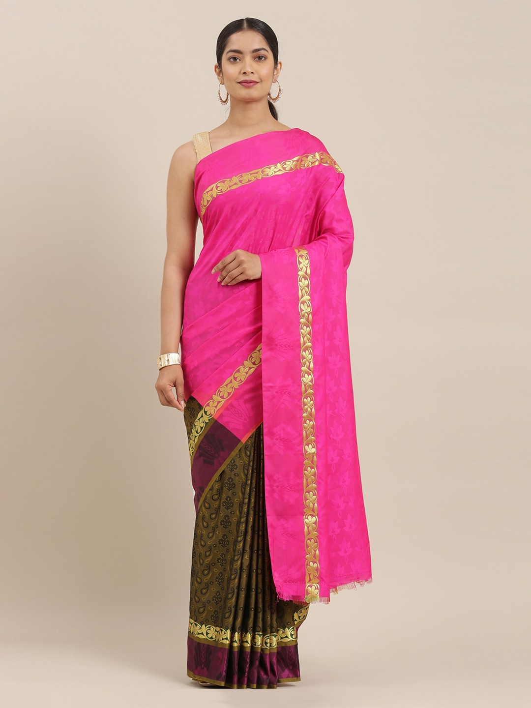 

The Chennai Silks Pink Woven Design Art Silk Saree