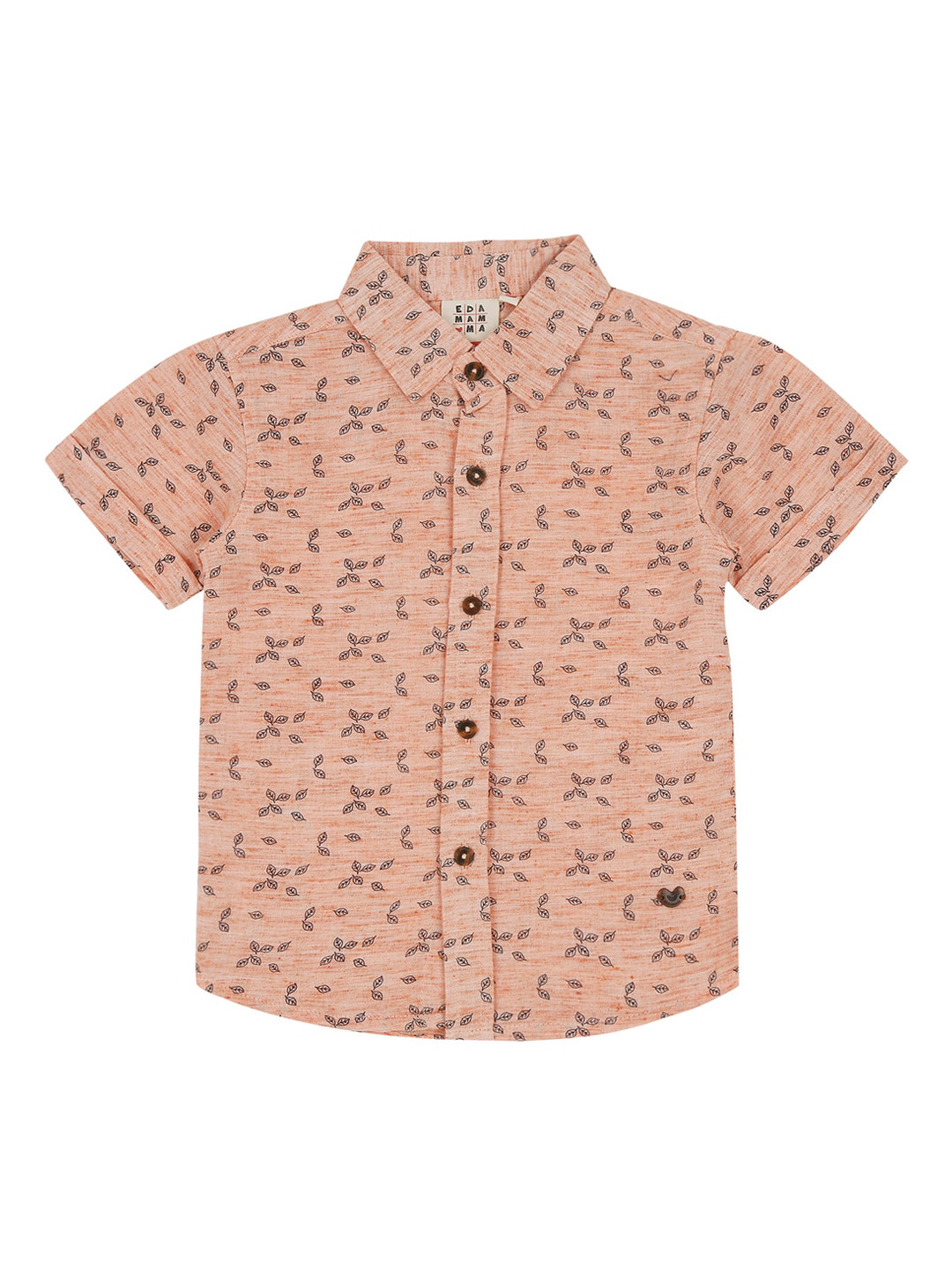 

Ed-a-Mamma Boys Orange Regular Fit Printed Casual Shirt