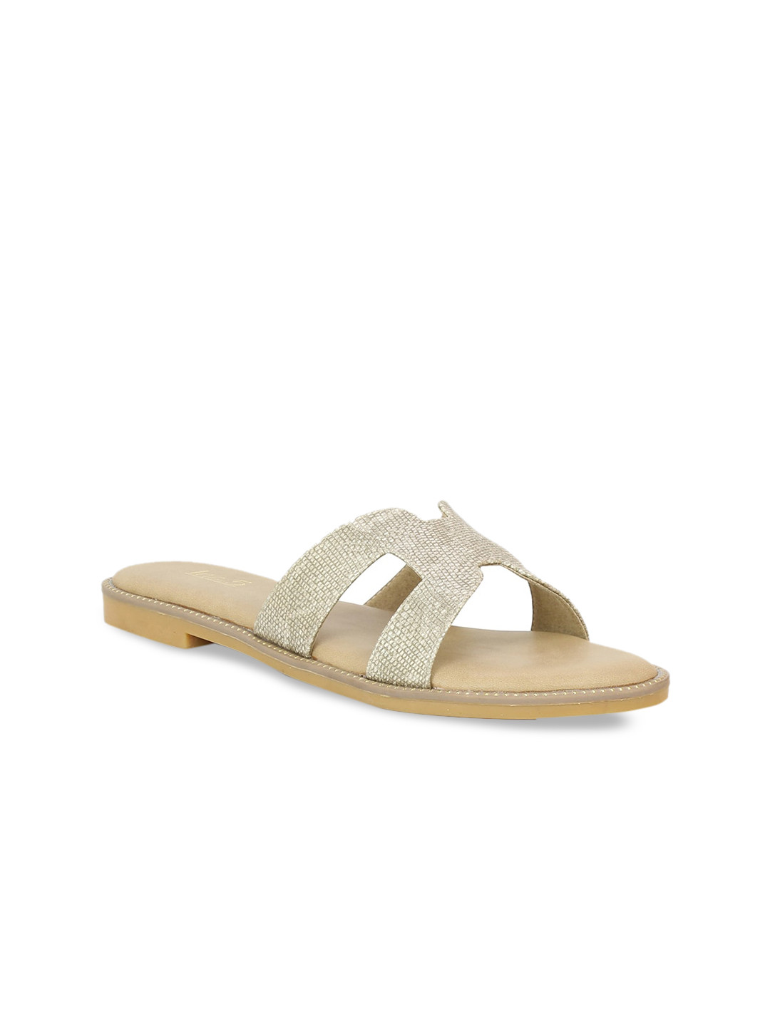 

Inc 5 Women Beige Textured Open Toe Flats