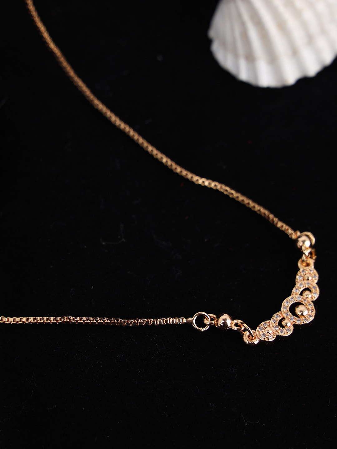 ANIKAS CREATION Gold-Plated AD-Studded Mangalsutra