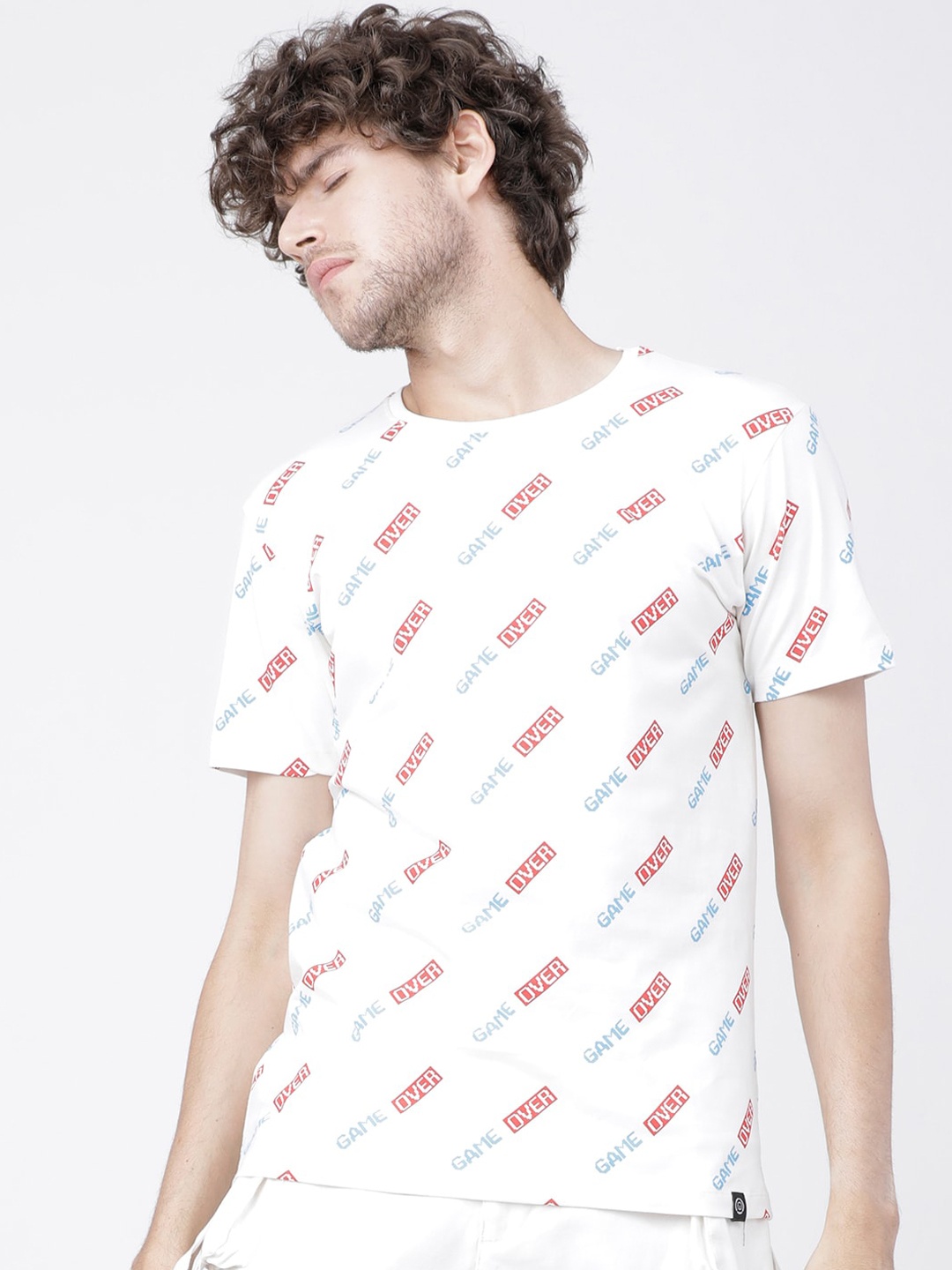

LOCOMOTIVE Men White Printed Round Neck T-shirt