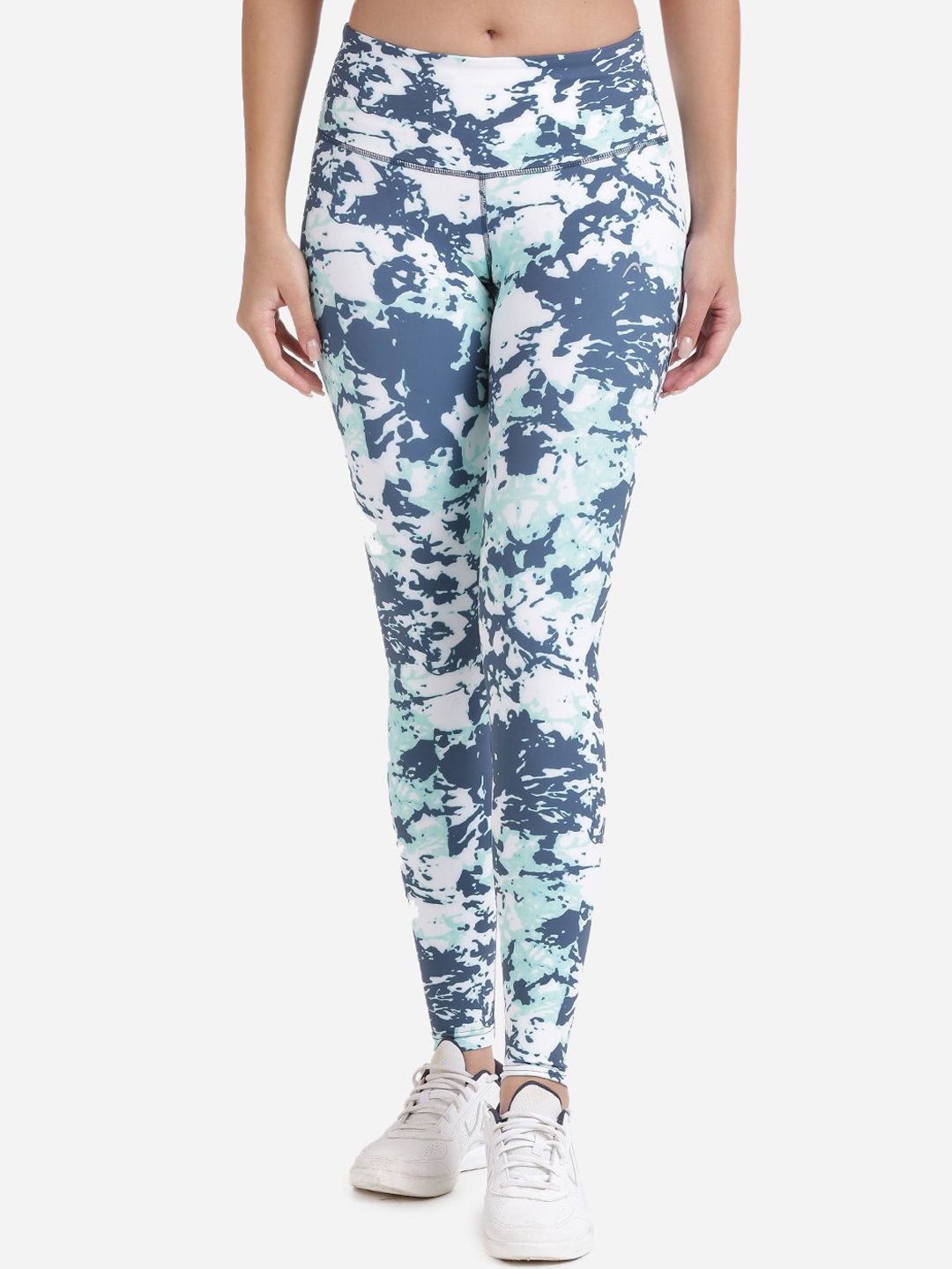 

Head Women Blue & White Printed Training Tights