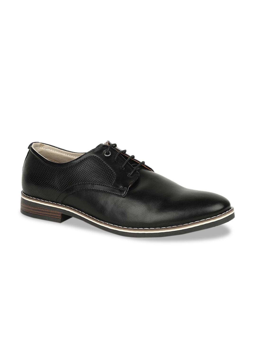 

Bata Men Black Solid Derbys