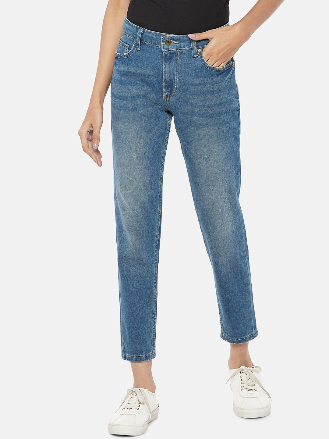 

People Women Blue Regular Fit Jeans