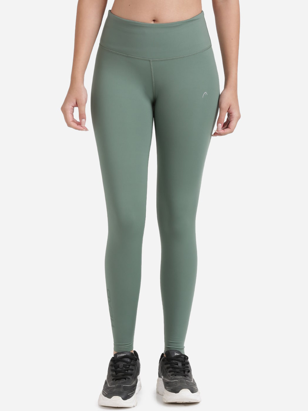 

Head Women Olive Green Solid Tights