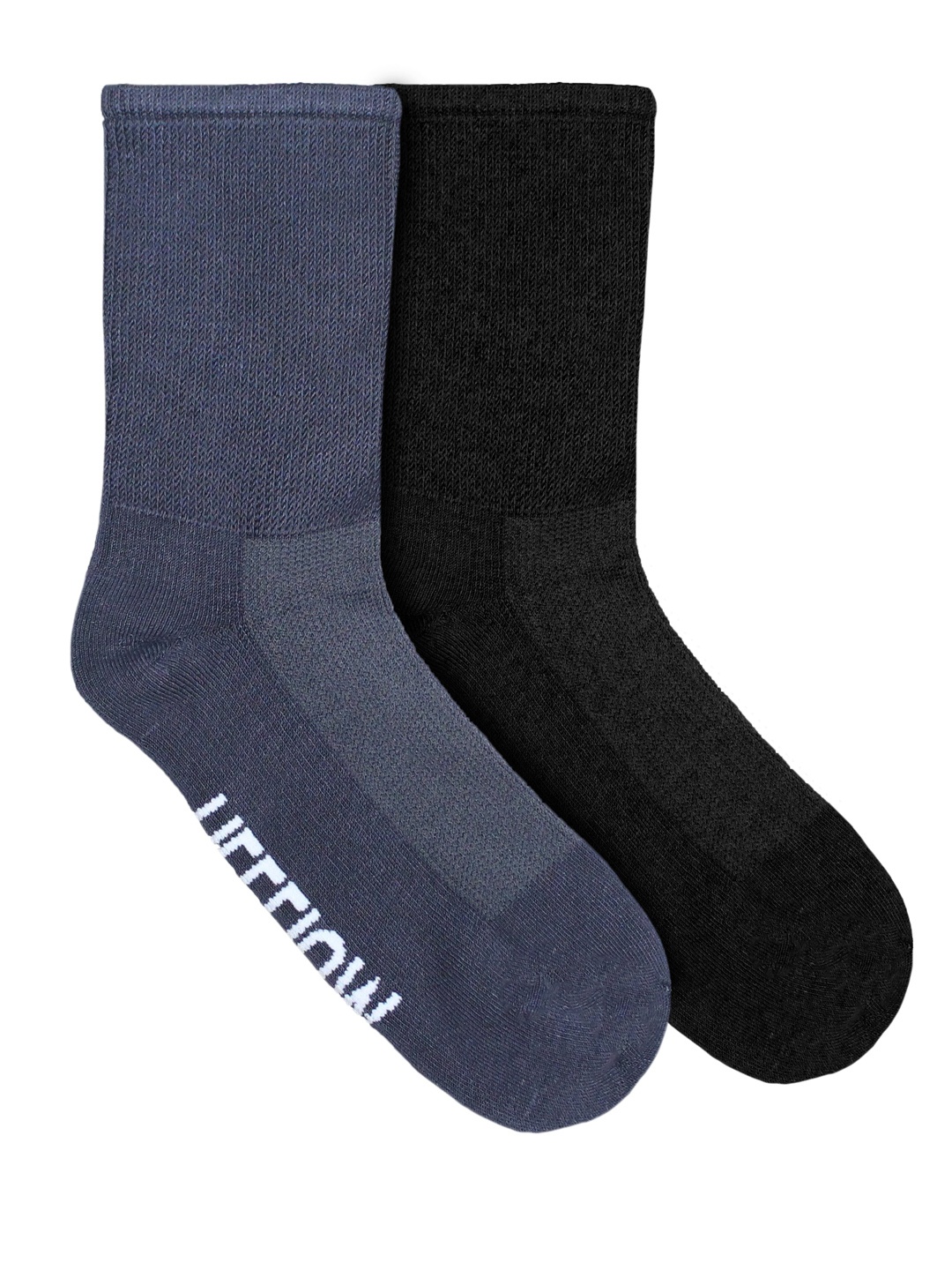 

Heelium Unisex Pack of 2 Solid Diabetic Anti-Odour Calf-Length Socks, Black