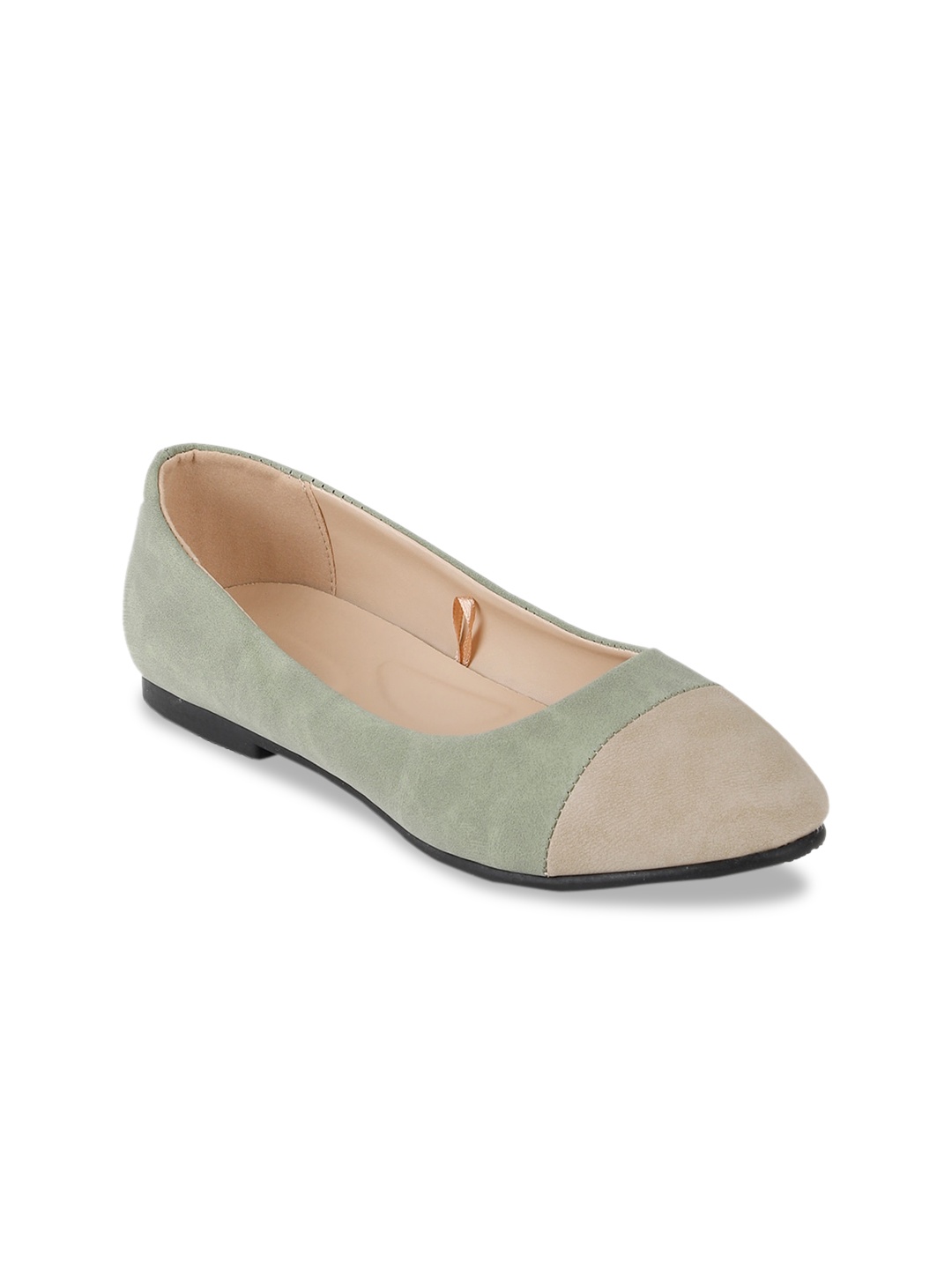 

Van Heusen Woman Women Olive Green & Pink Colourblocked Ballerinas