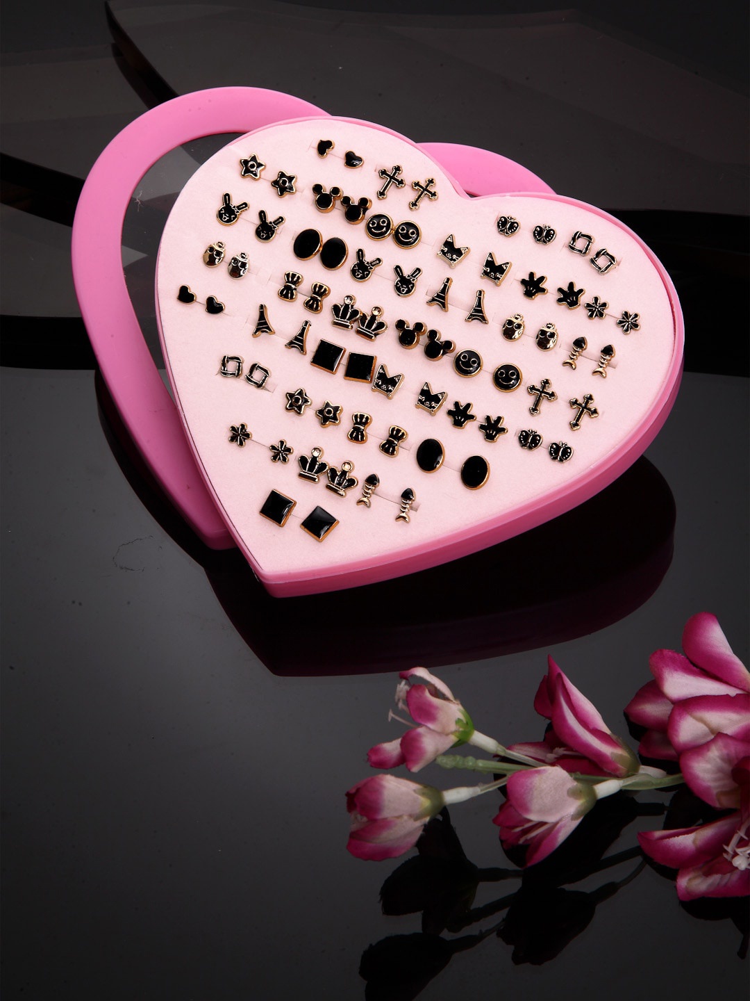 

Shining Diva Fashion Set Of 36 Contemporary Studs Earrings, Multi