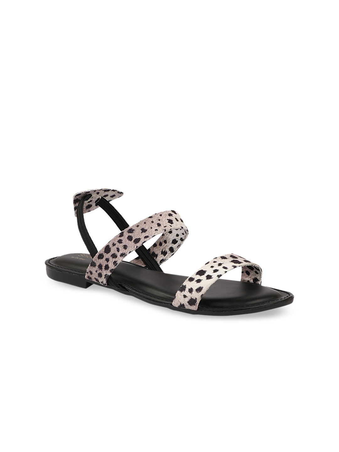 

Shoetopia Women Grey Printed Open Toe Flats