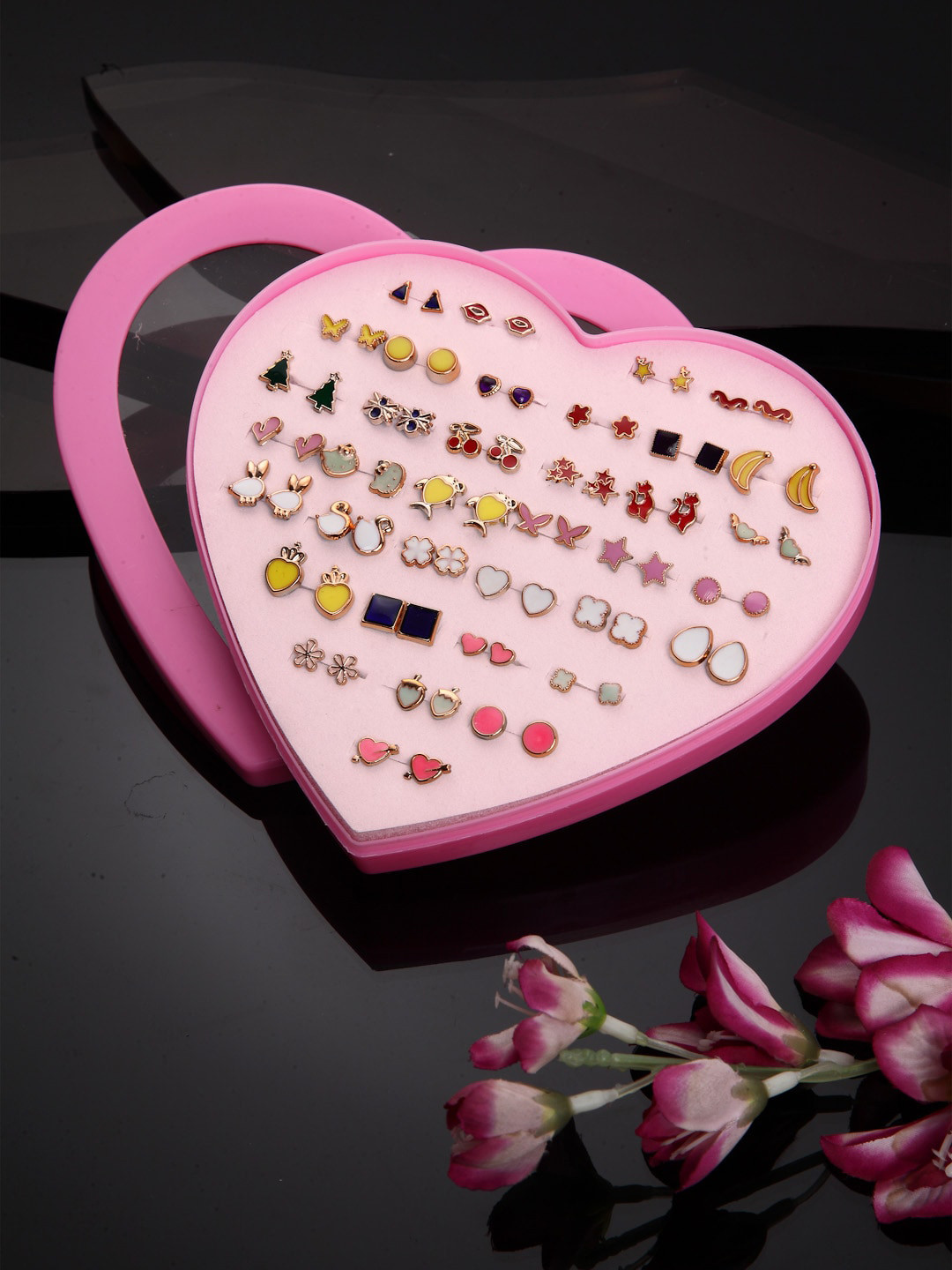 

Shining Diva Fashion Set Of 36 Contemporary Studs Earrings, Multi