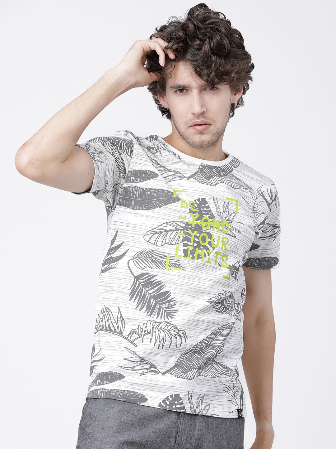 

LOCOMOTIVE Men White Printed Round Neck T-shirt