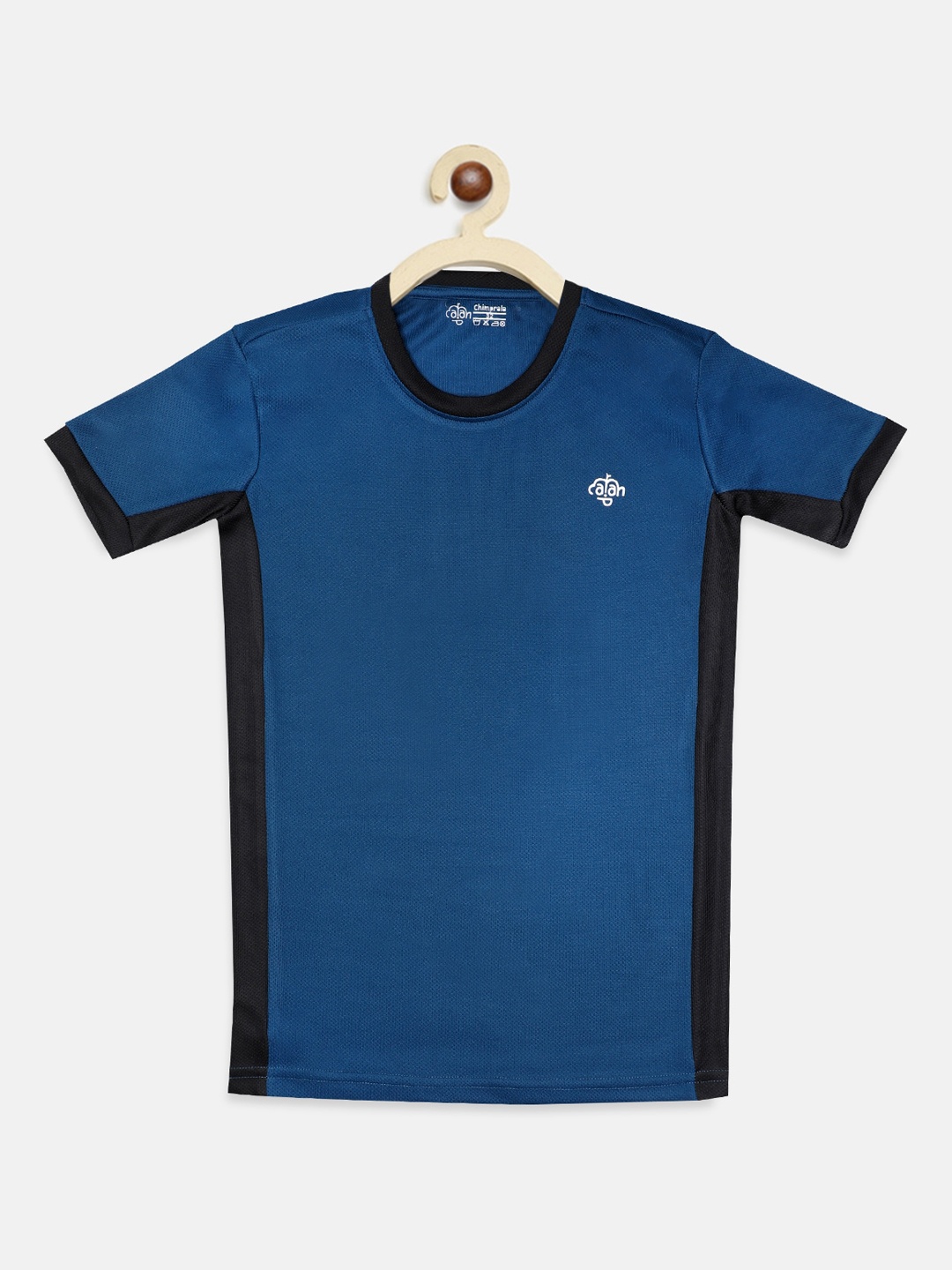 CHIMPRALA Boys Blue Colourblocked Round Neck T-shirt