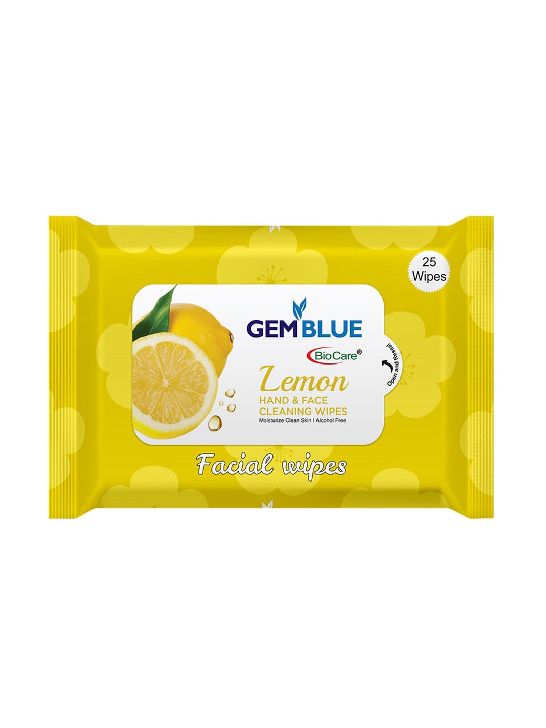 

GEMBLUE BioCare Set of 4 Lemon Facial Wipes, Yellow