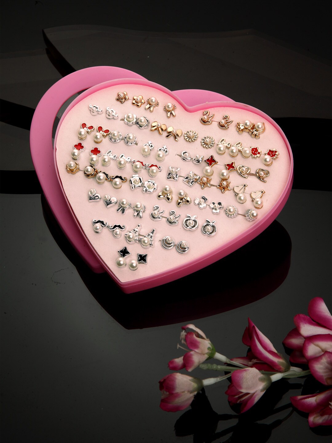 

Shining Diva Fashion Set Of 36 Contemporary Studs Earrings, Multi