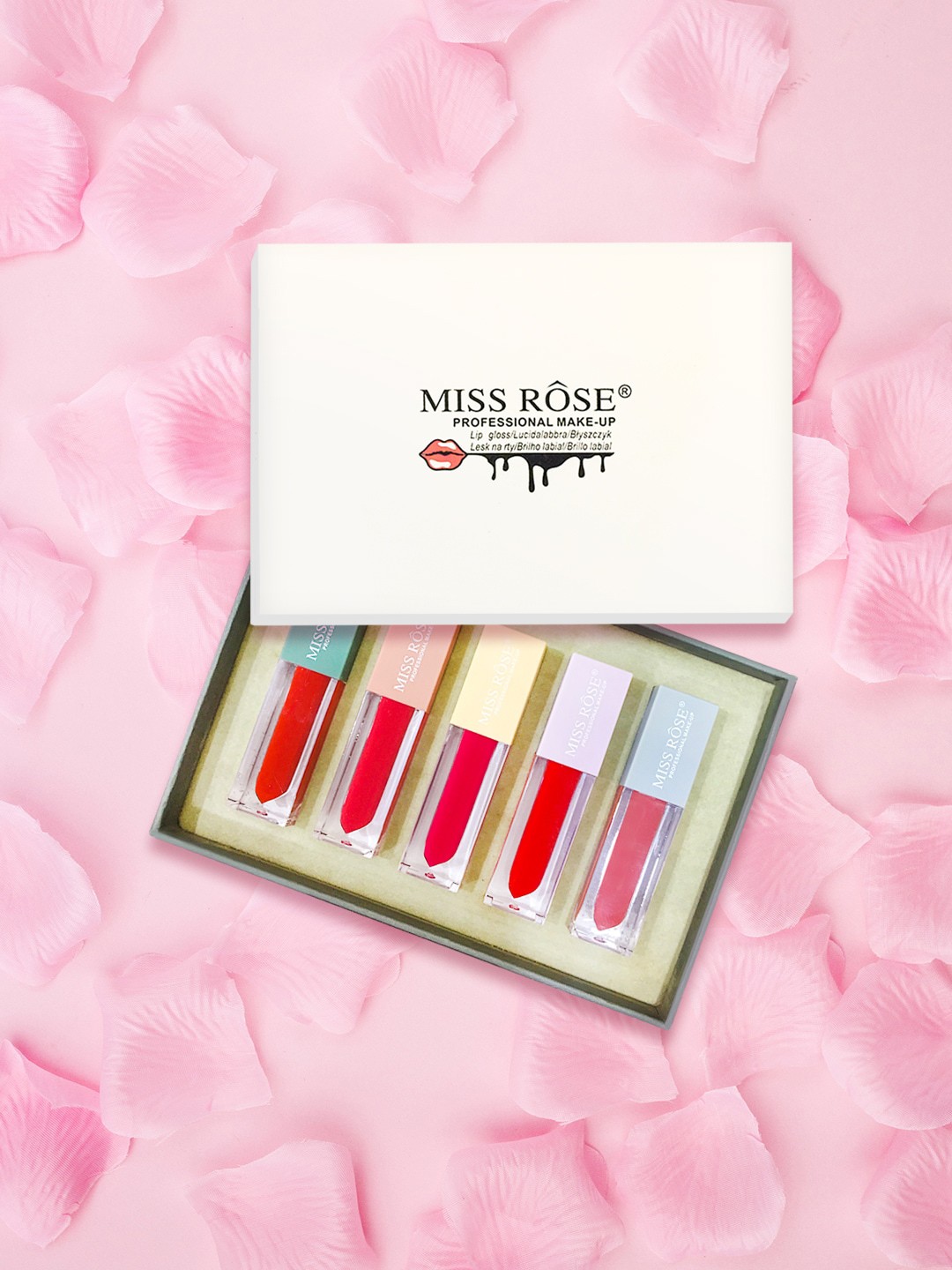 

MISS ROSE Set Of 6 Matte Liquid Lipgloss 7701-009Z2, Multi