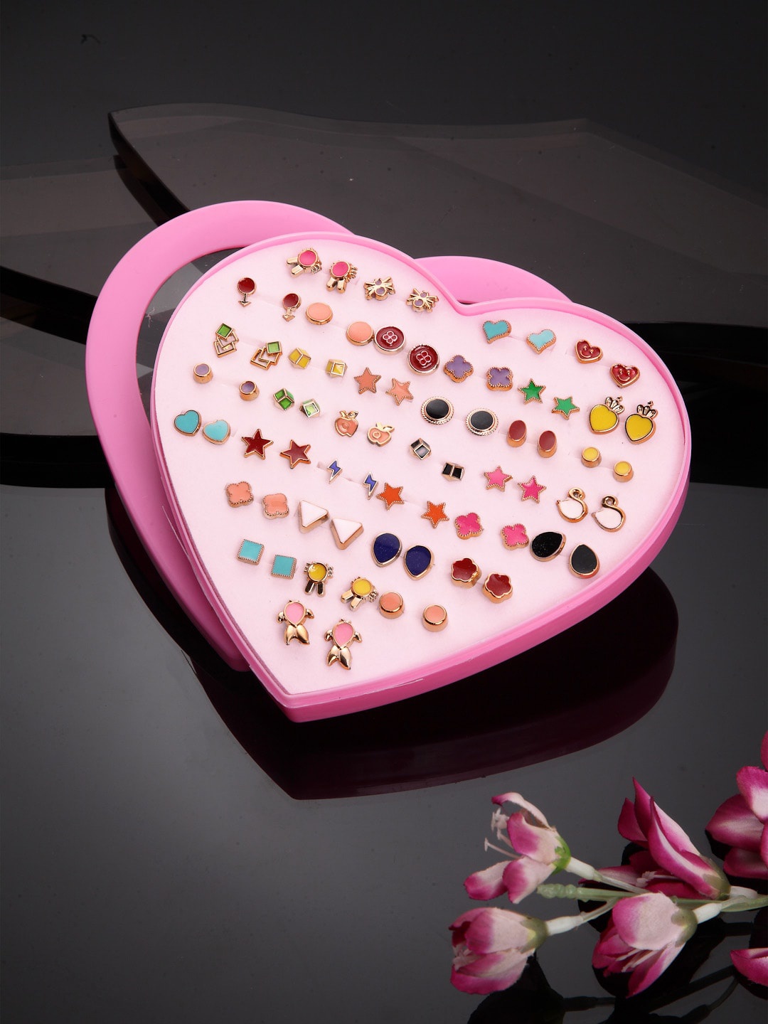 

Shining Diva Fashion Set of 36 Pairs Multicoloured Contemporary Studs, Multi