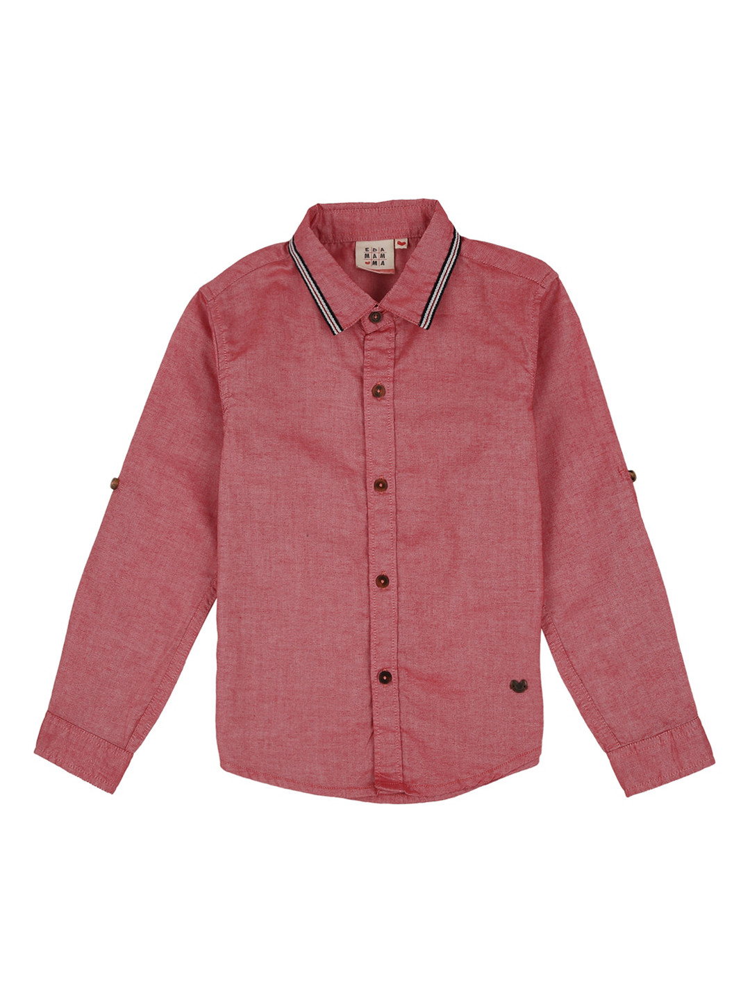 

Ed-a-Mamma Boys Red Regular Fit Solid Casual Cotton Shirt