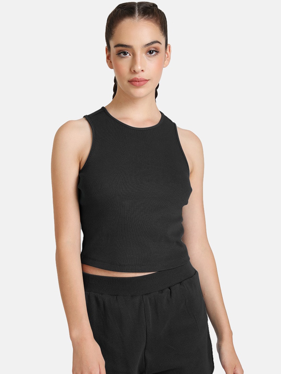 

Kazo Black Fitted Crop Top