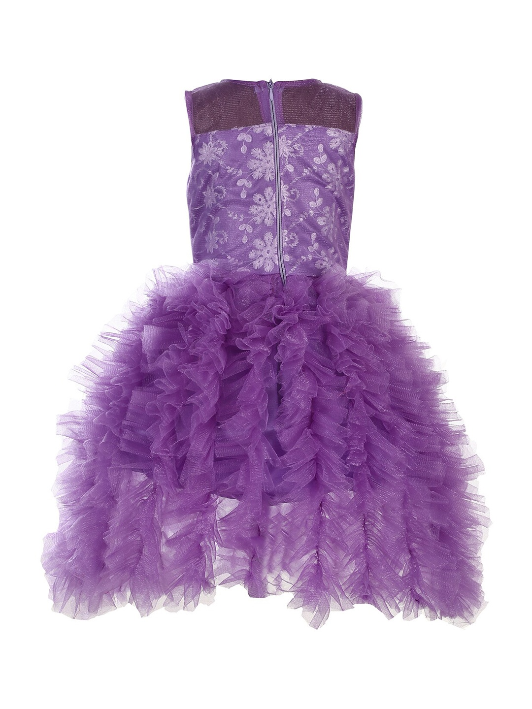

Samsara Couture Girls Lavender Embellished Ruffled Dress