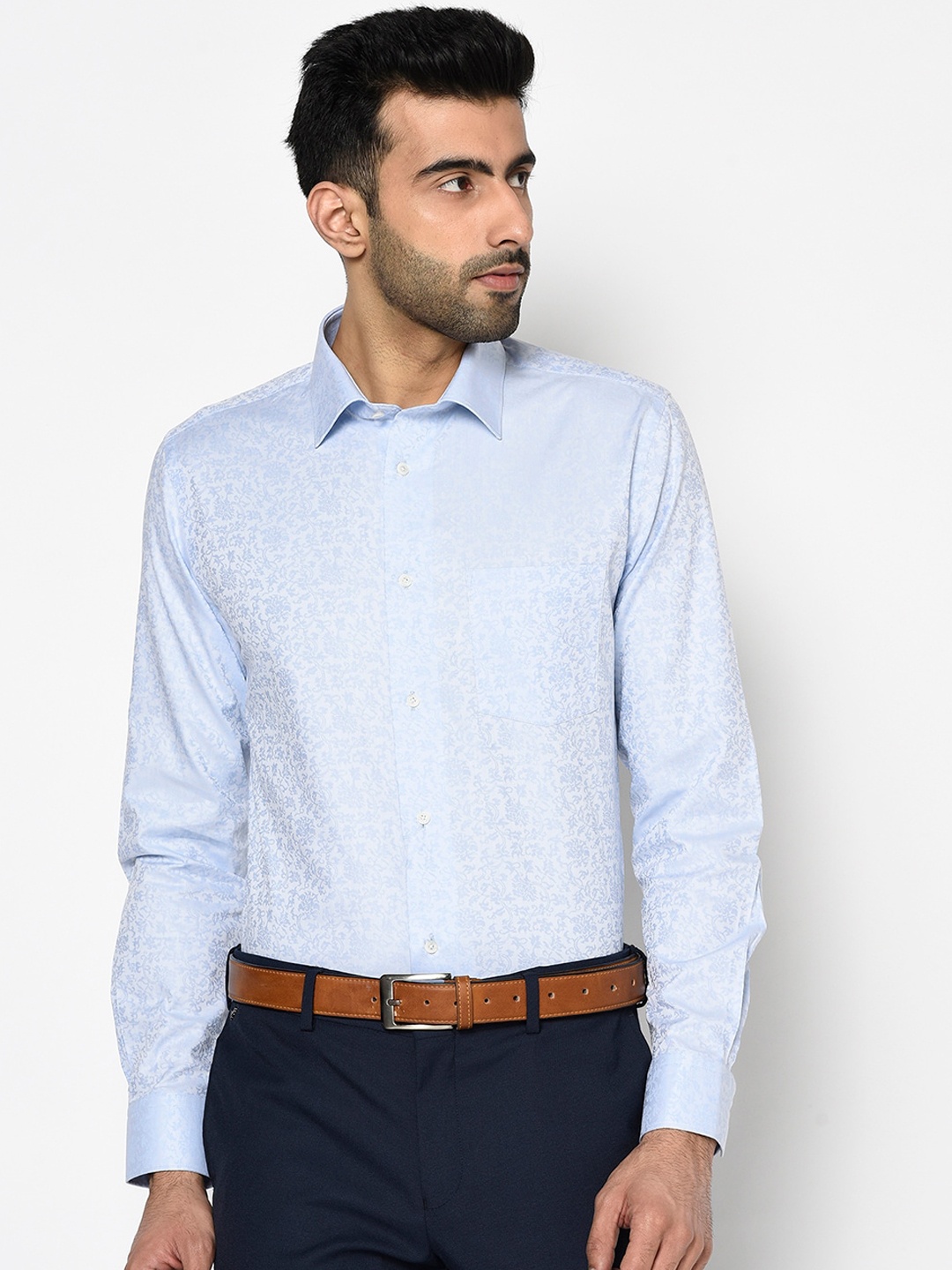 

Blackberrys Men Blue India Slim Fit Printed Formal Shirt