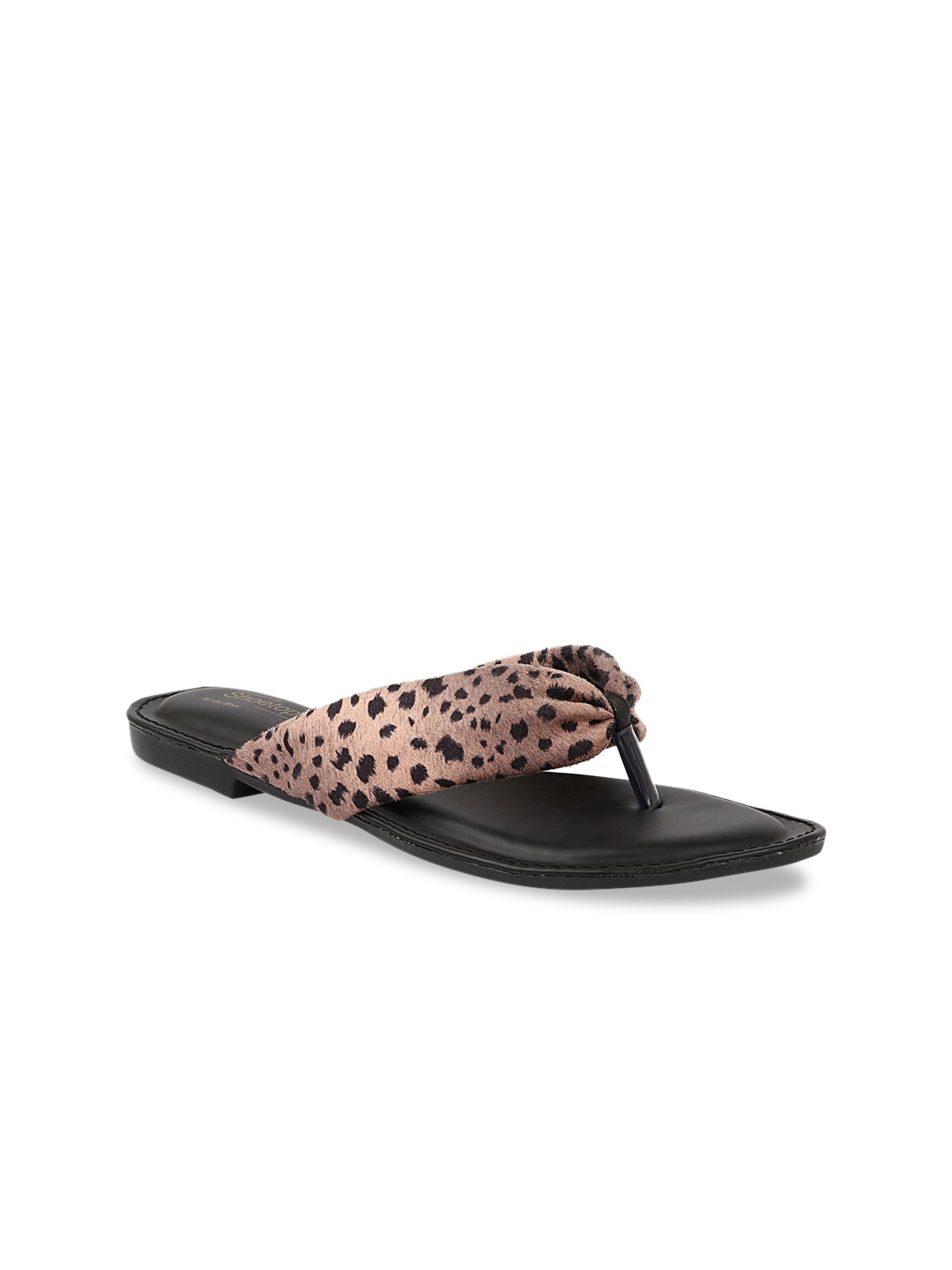 

Shoetopia Women Peach-Coloured Printed Open Toe Flats