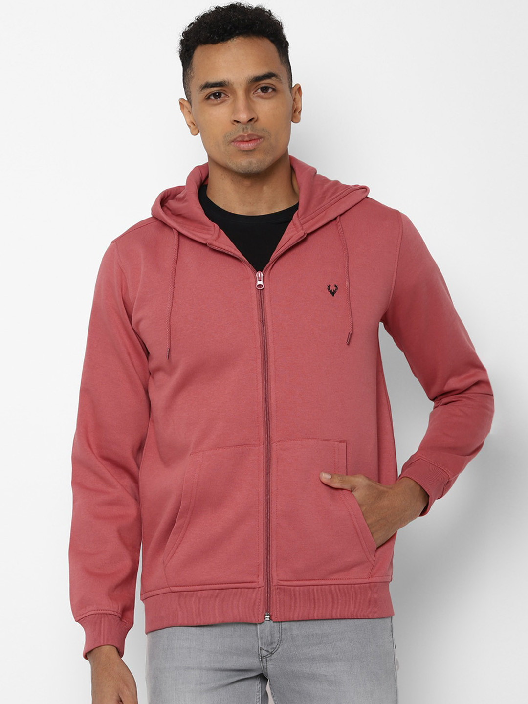 

Allen Solly Men Pink Solid Sweatshirt