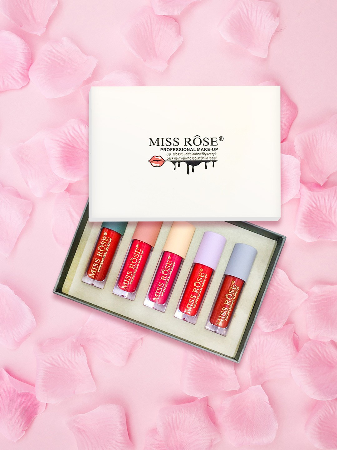 

MISS ROSE Set Of 6 Matte Liquid Lipgloss 7701-005Z3, Multi