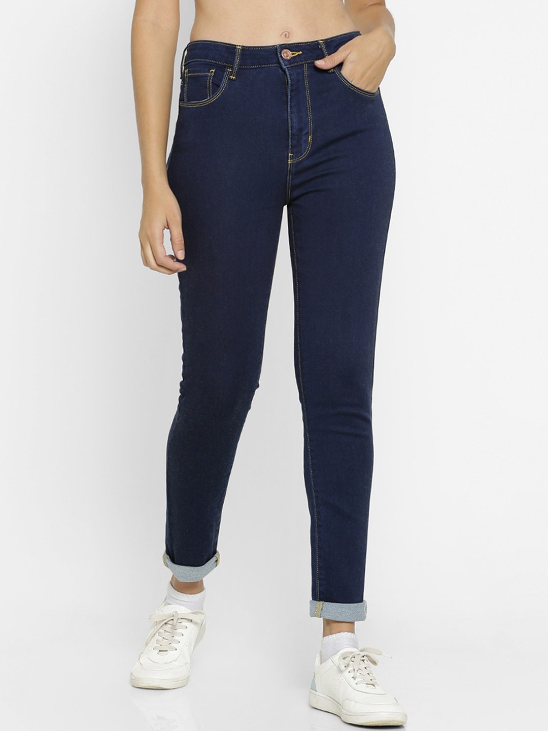 

FOREVER 21 Women Blue Regular Fit Jeans