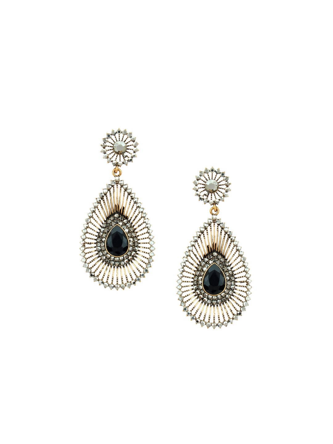 

Mali Fionna Gold-Toned Teardrop Shaped Drop Earrings