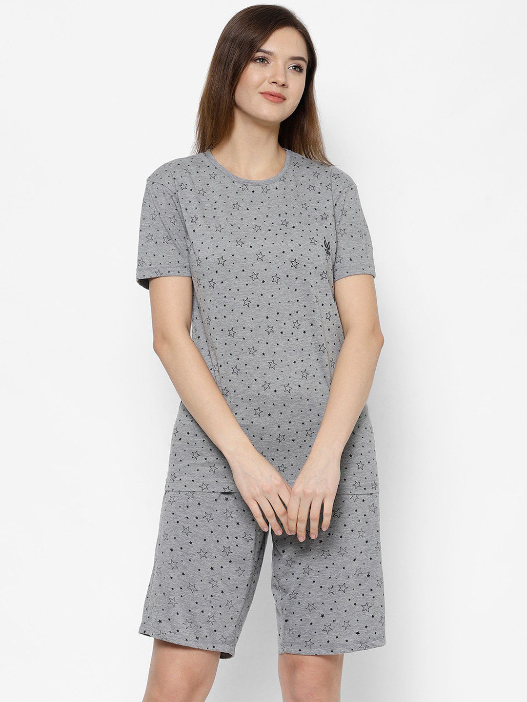 

VIMAL JONNEY Women Grey Printed Night suit