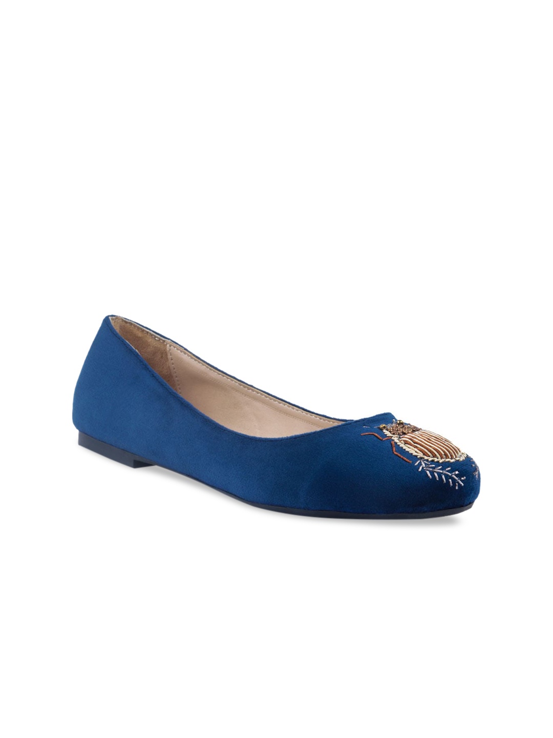 

London Rag Women Blue Solid Suede Ballerinas