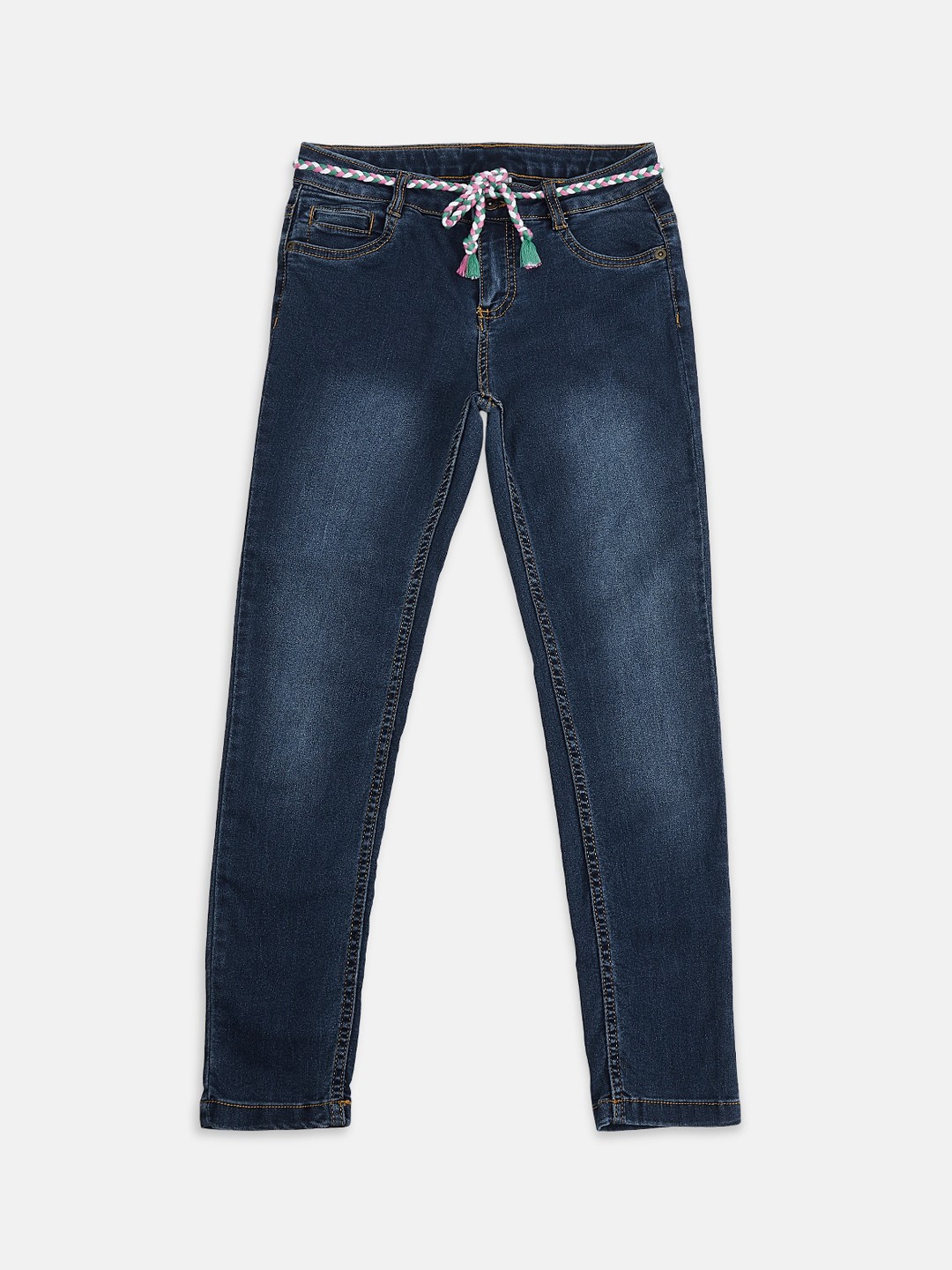 

Pantaloons Junior Girls Blue Regular Fit Mid-Rise Clean Look Jeans
