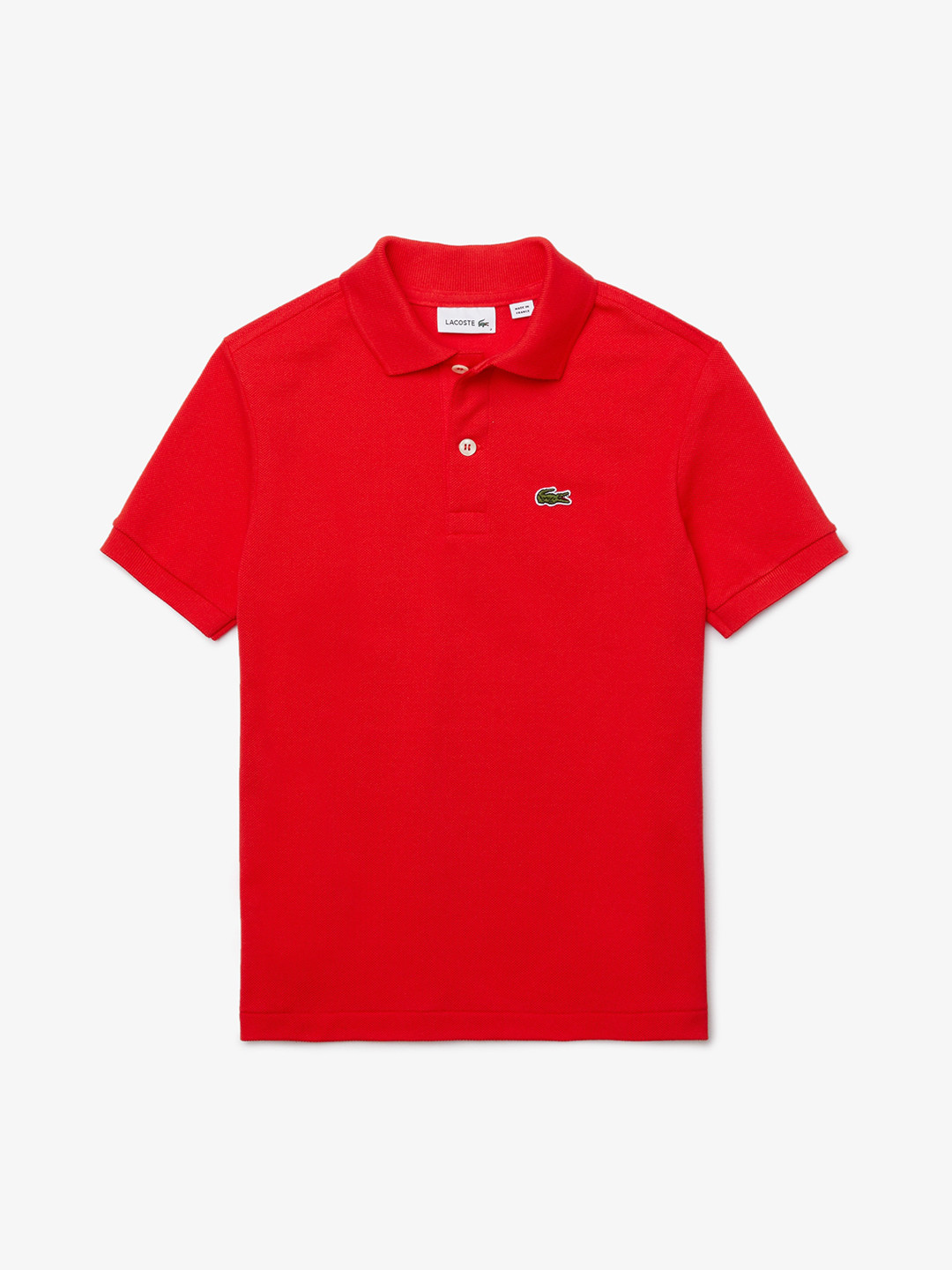 

Lacoste Boys Red Solid Polo Collar T-shirt