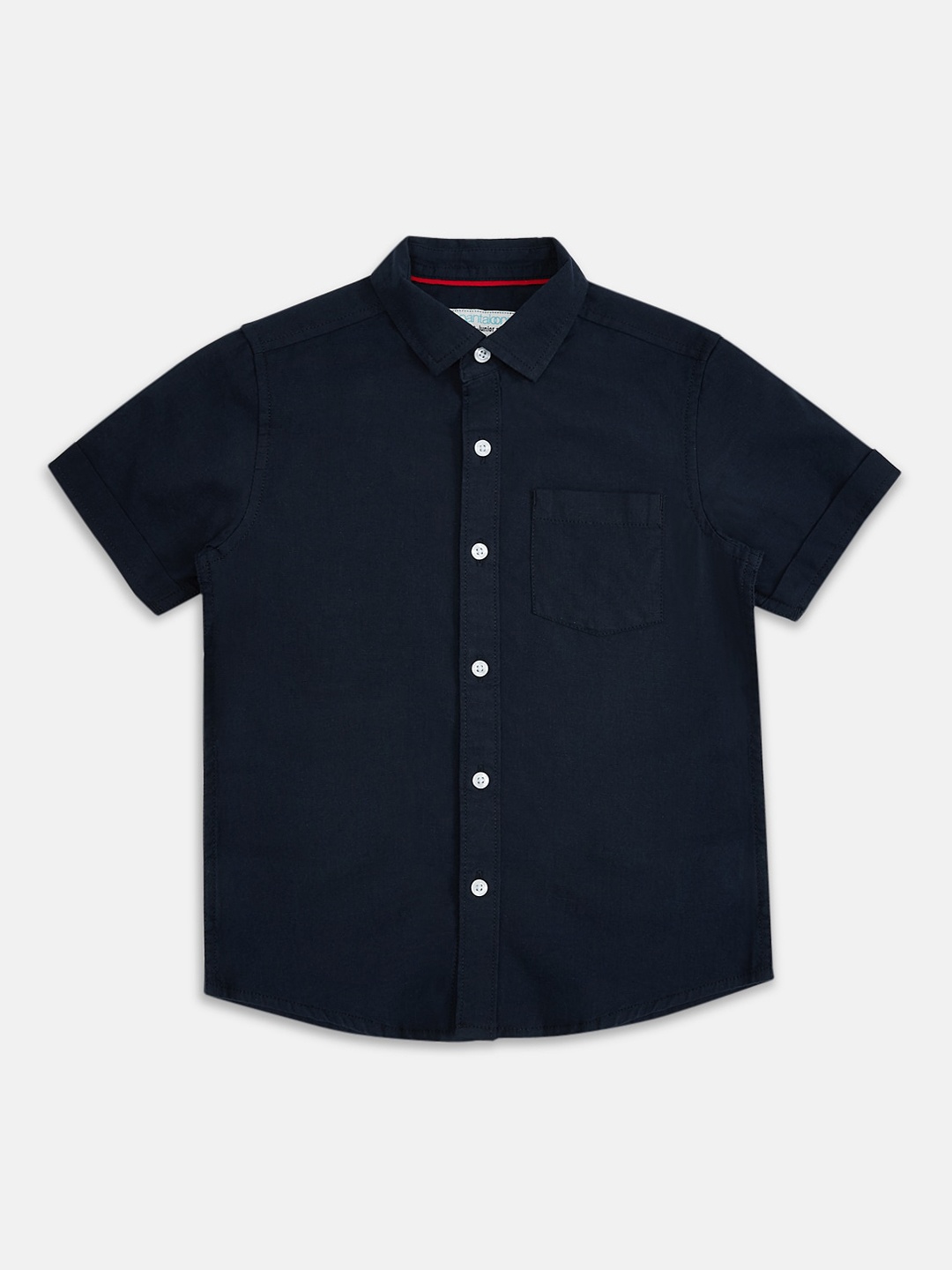 

Pantaloons Junior Boys Blue Regular Fit Solid Casual Shirt