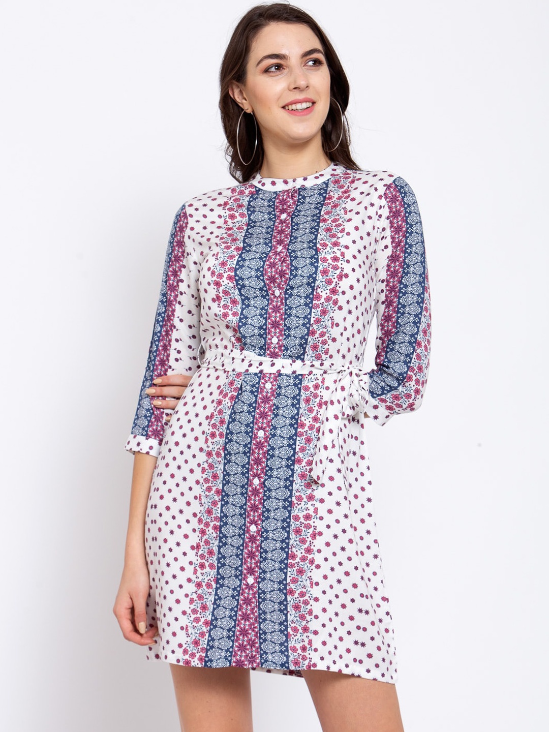 

Style Quotient Women Pink Printed Fit and Flare Dress