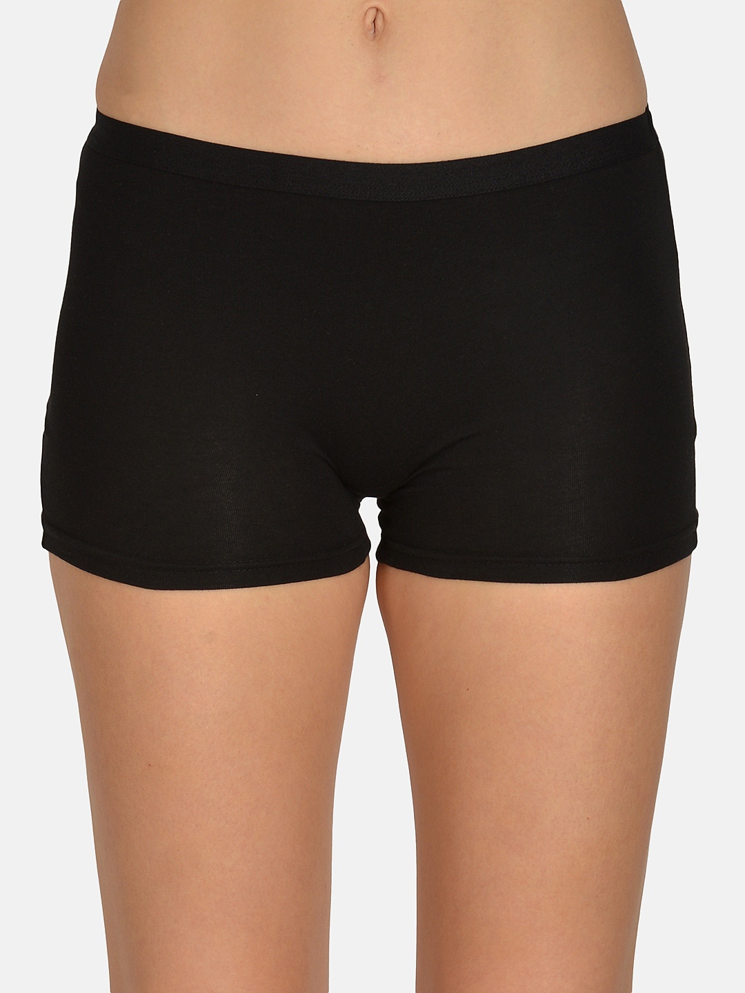 

mod & shy Women Black Solid Knitted Boy Shorts-MU165