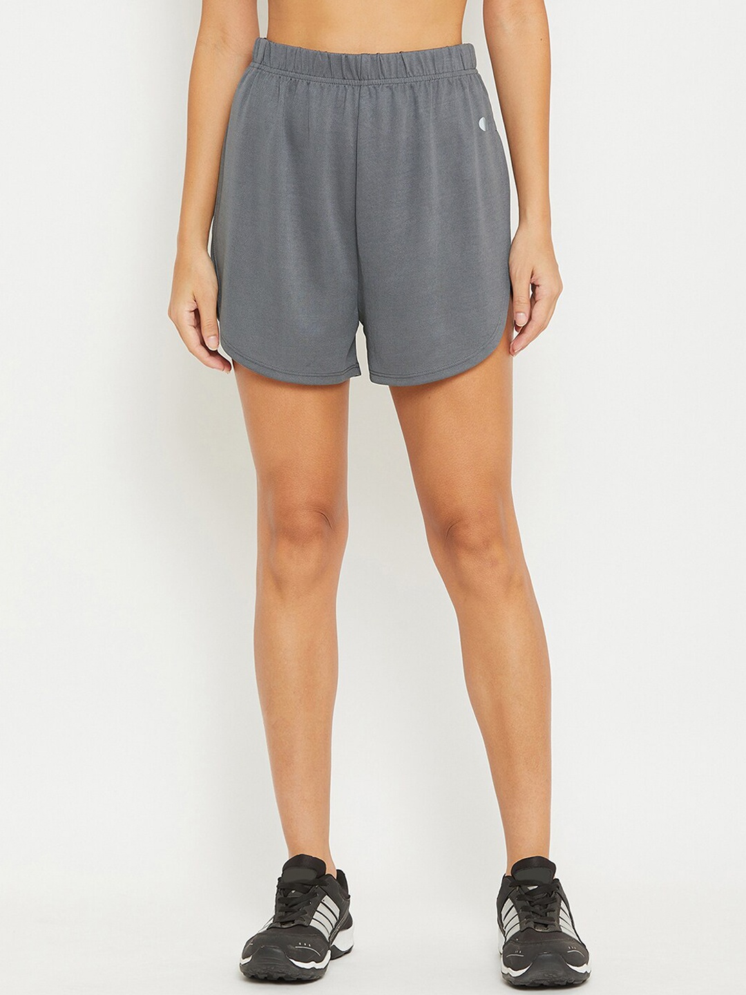 

Clovia Women Comfort Fit Active Dolphin Shorts, Grey