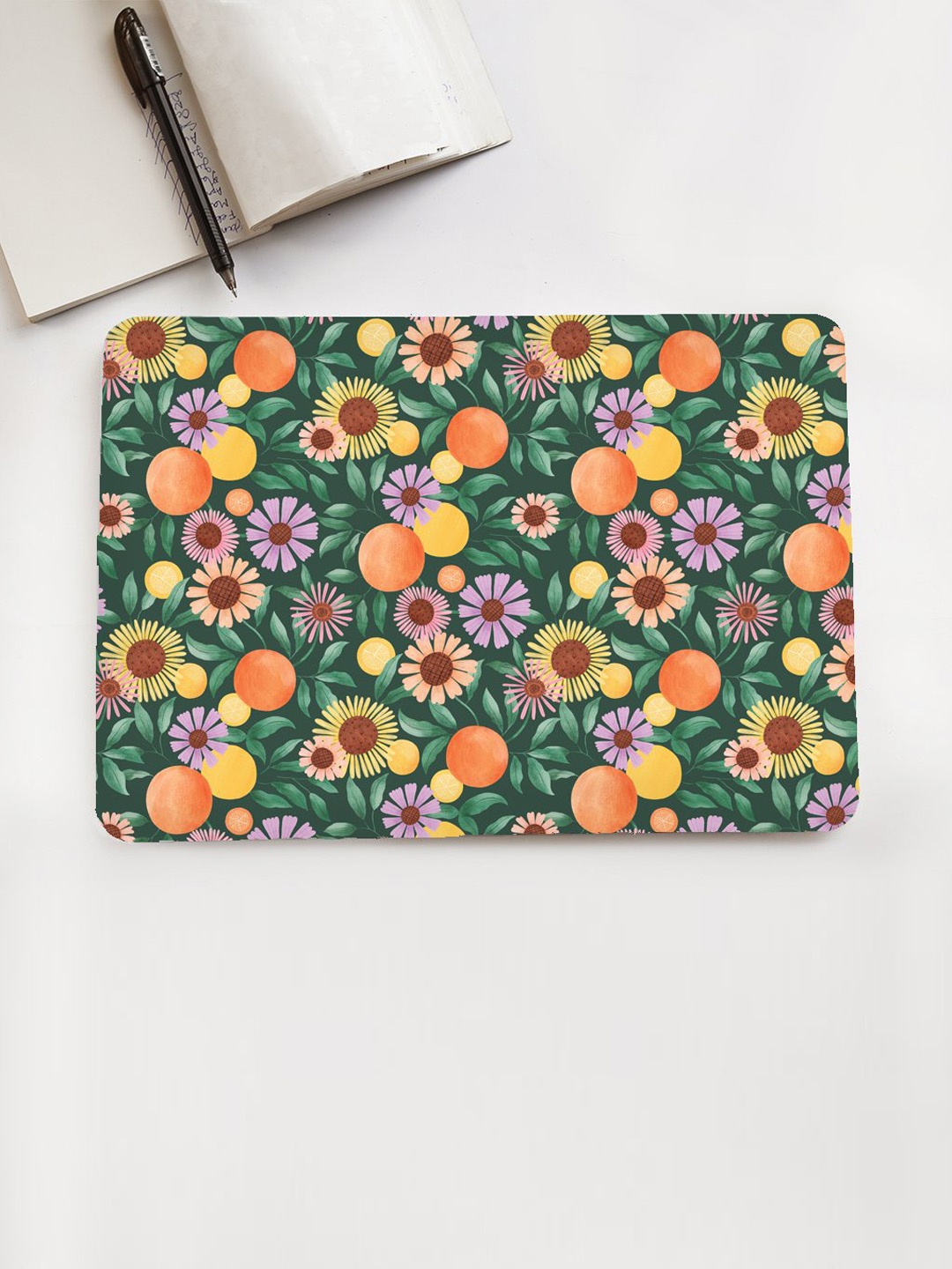 

happywagon Green & Orange Floral Printed Laptop Skin
