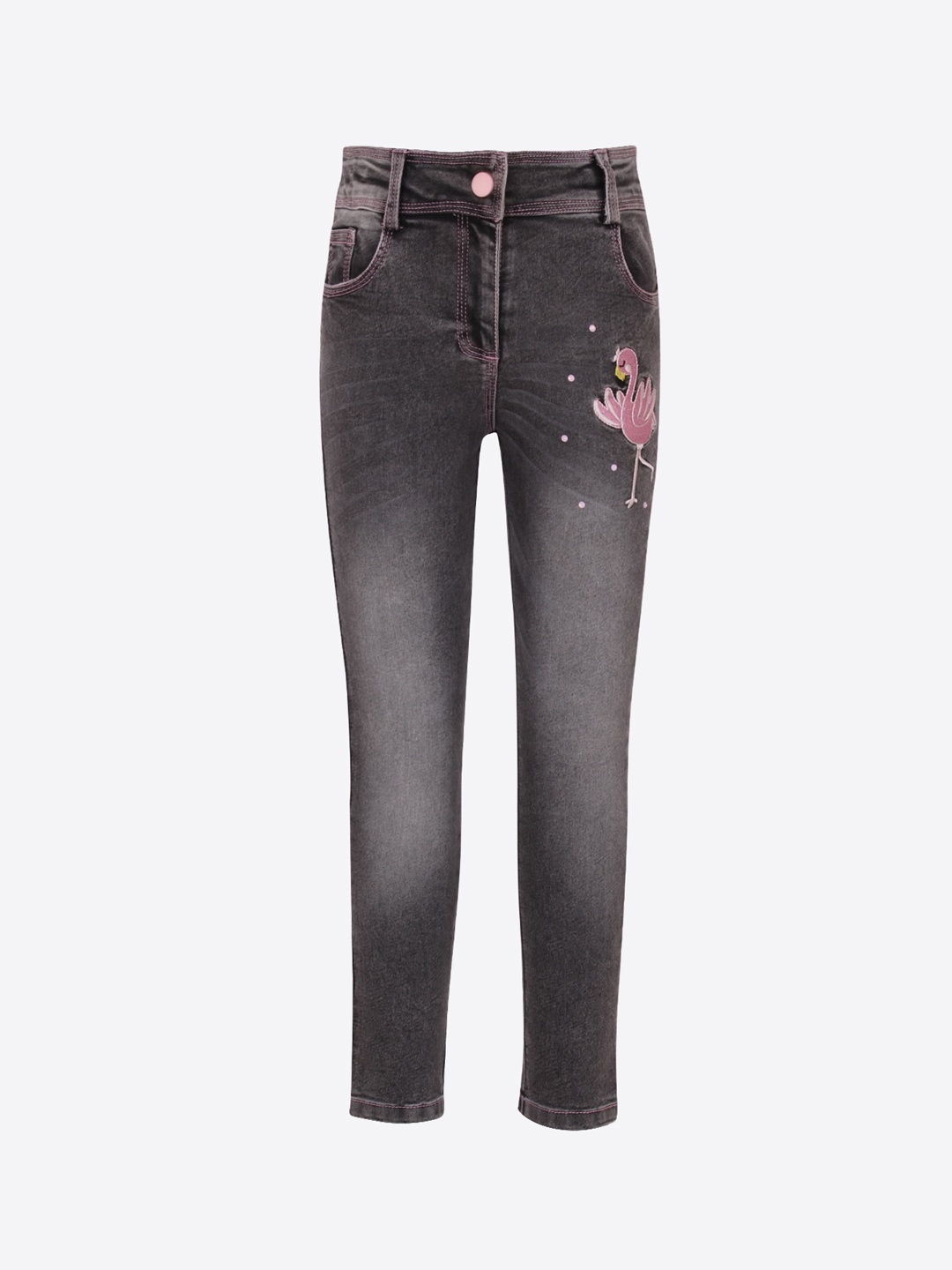 

CUTECUMBER Girls Grey Regular Fit Jeans